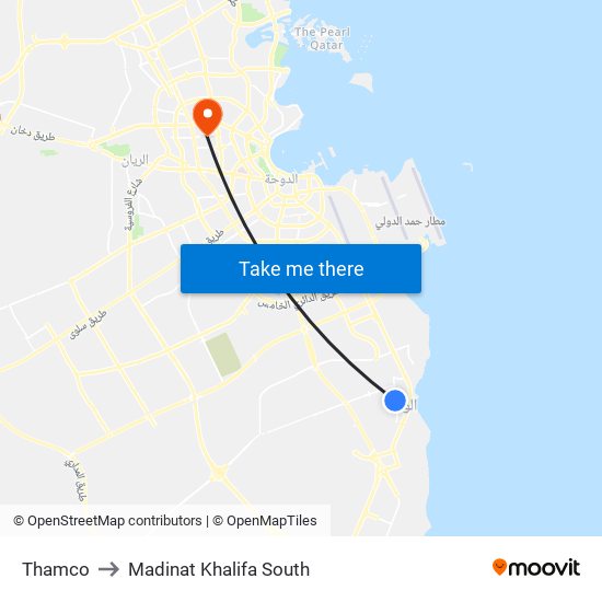 Thamco to Madinat Khalifa South map