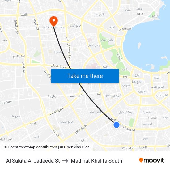 Al Salata Al Jadeeda St to Madinat Khalifa South map
