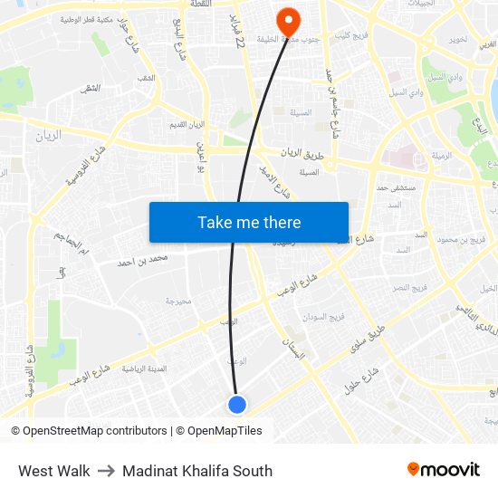 West Walk to Madinat Khalifa South map