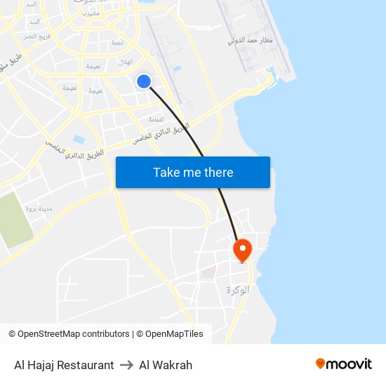 Al Hajaj Restaurant to Al Wakrah map