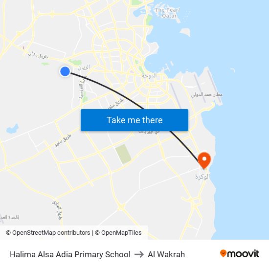 Halima Alsa Adia Primary School to Al Wakrah map