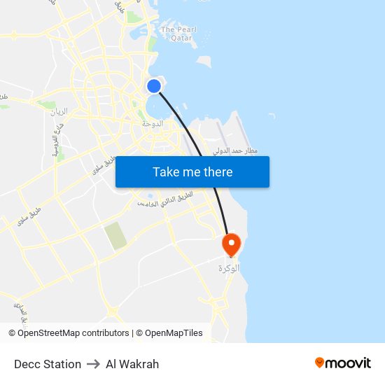 Decc Station to Al Wakrah map