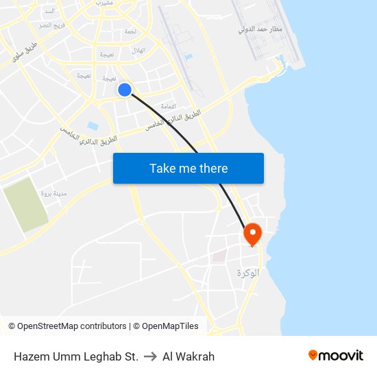 Hazem Umm Leghab St. to Al Wakrah map