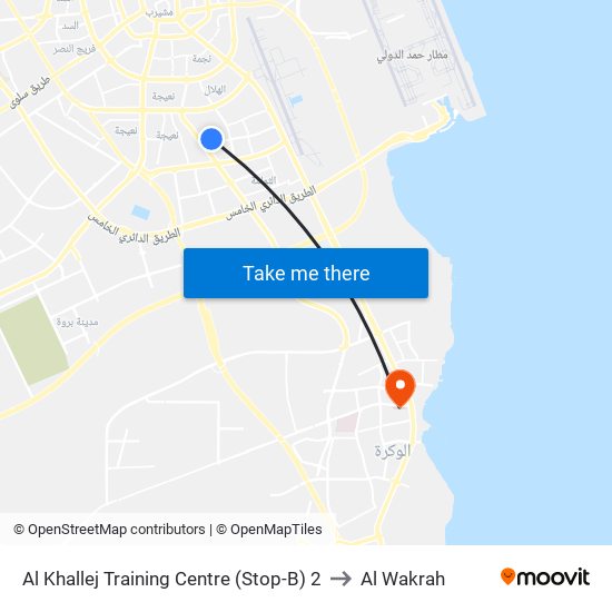 Al Khallej Training Centre (Stop-B) 2 to Al Wakrah map