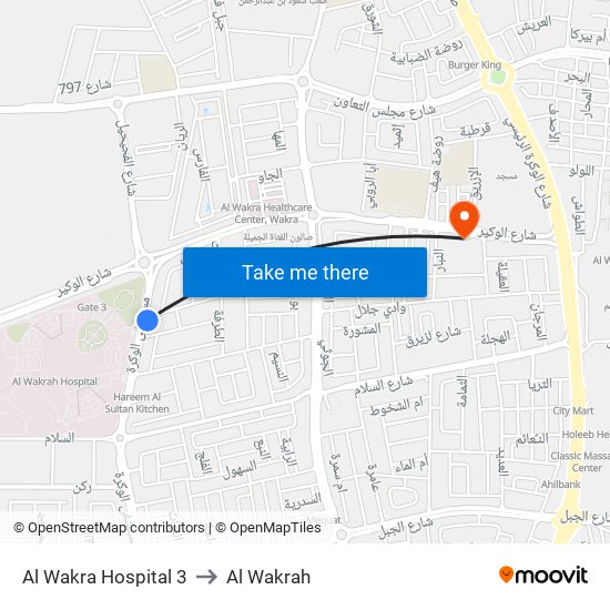 Al Wakra Hospital 3 to Al Wakrah map