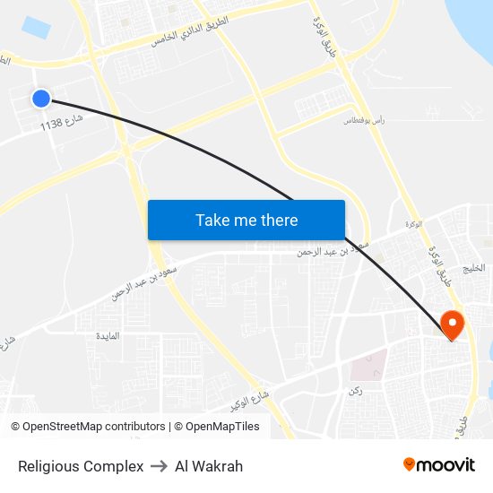 Religious Complex to Al Wakrah map