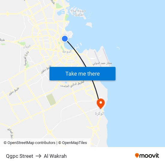 Qgpc Street to Al Wakrah map