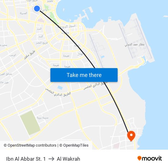 Ibn Al Abbar St. 1 to Al Wakrah map