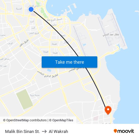 Malik Bin Sinan St. to Al Wakrah map