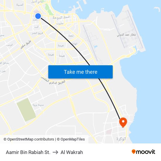Aamir Bin Rabiah St. to Al Wakrah map