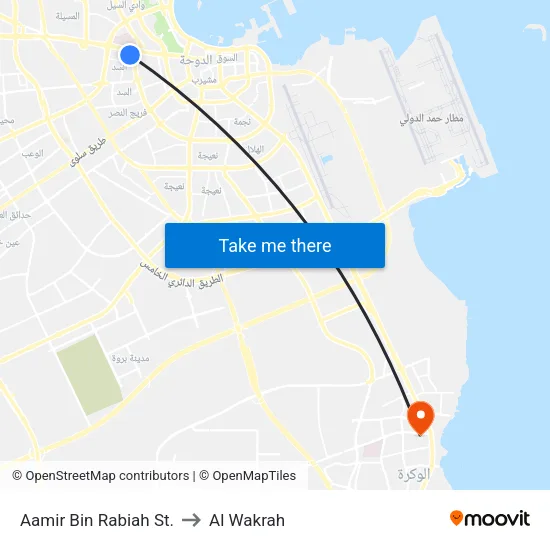 Aamir Bin Rabiah St. to Al Wakrah map