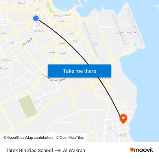 Tarek Bin Ziad School to Al Wakrah map