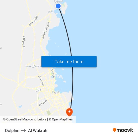 Dolphin to Al Wakrah map
