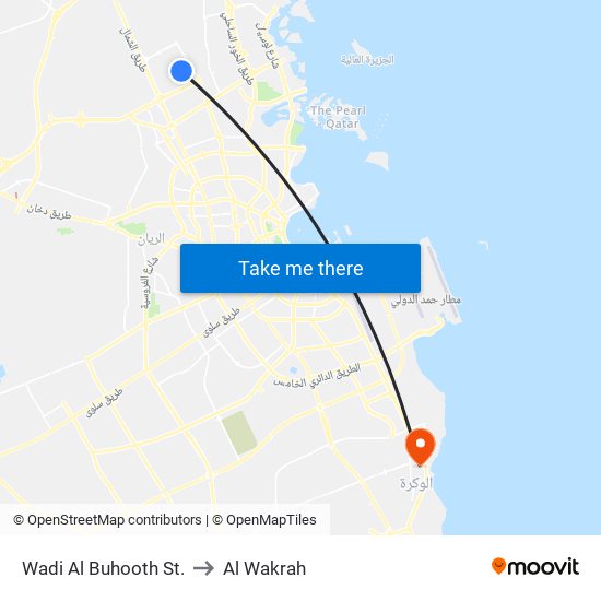 Wadi Al Buhooth St. to Al Wakrah map