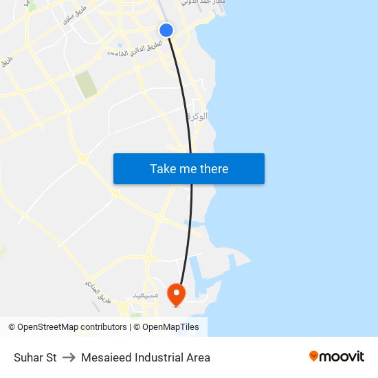 Suhar St to Mesaieed Industrial Area map