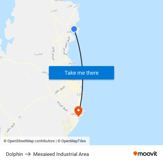 Dolphin to Mesaieed Industrial Area map