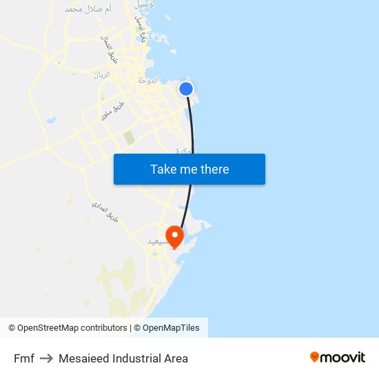 Fmf to Mesaieed Industrial Area map