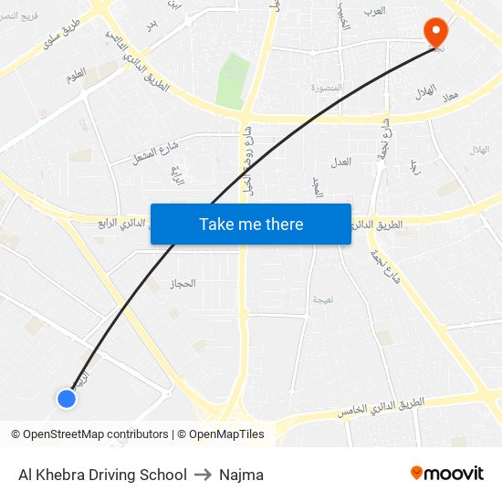 Al Khebra Driving School to Najma map