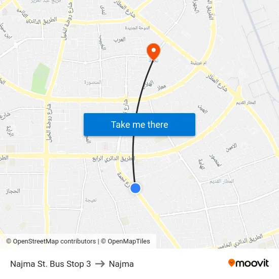 Najma St. Bus Stop 3 to Najma map
