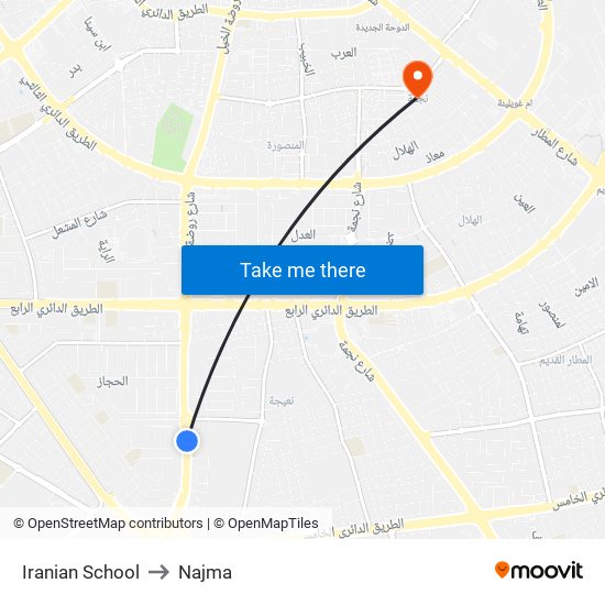 Iranian School to Najma map