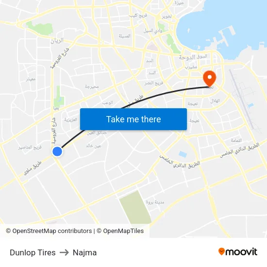 Dunlop Tires to Najma map