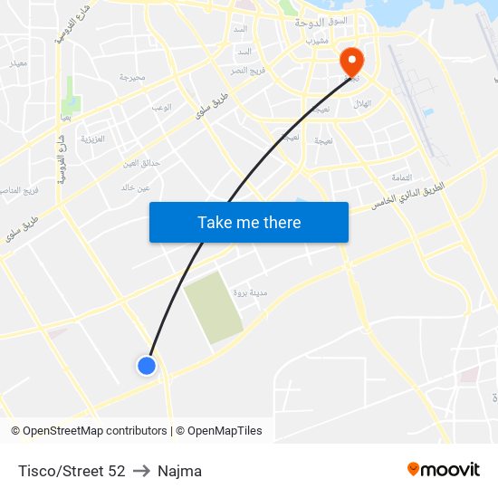 Tisco/Street 52 to Najma map
