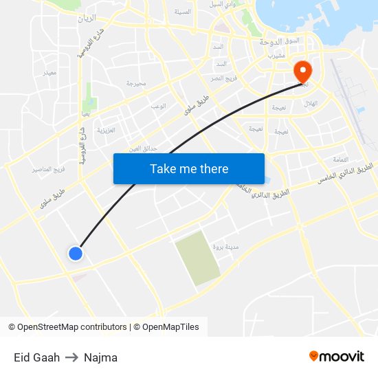 Eid Gaah to Najma map