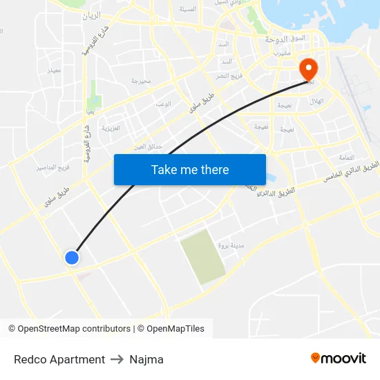 Redco Apartment to Najma map