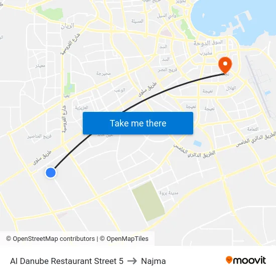 Al Danube Restaurant Street 5 to Najma map