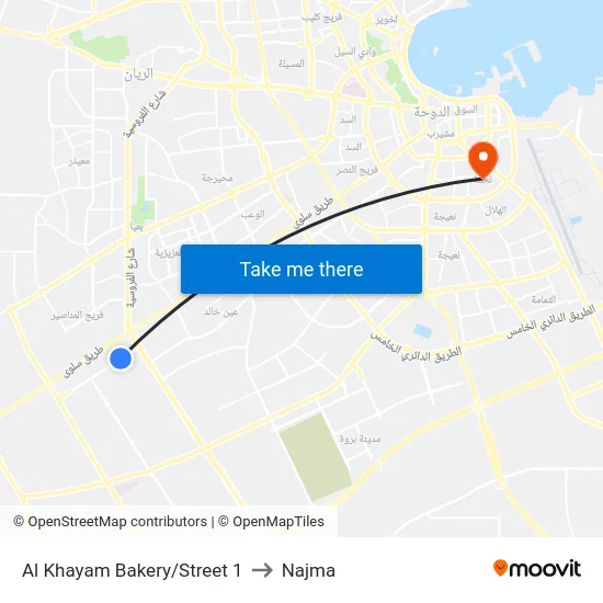 Al Khayam Bakery/Street 1 to Najma map