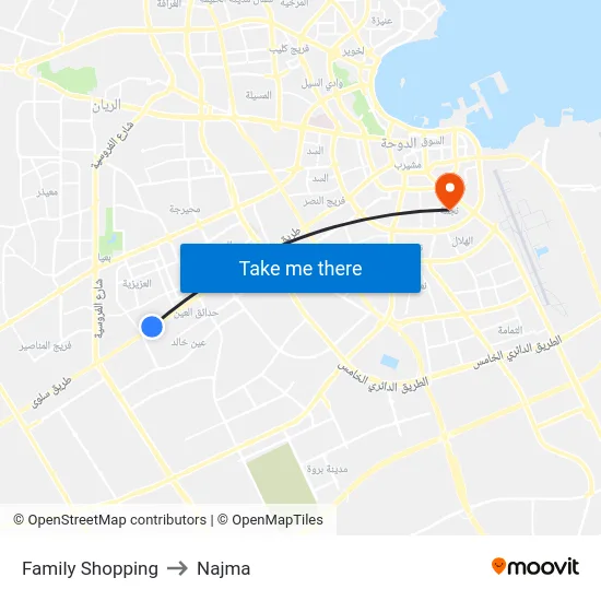 Family Shopping to Najma map