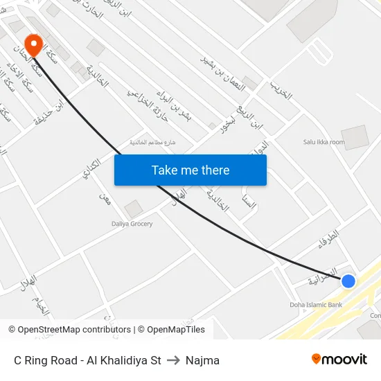 C Ring Road - Al Khalidiya St to Najma map