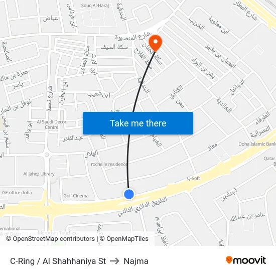 C-Ring / Al Shahhaniya St to Najma map