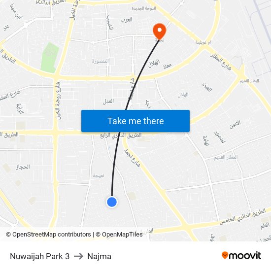 Nuwaijah Park 3 to Najma map