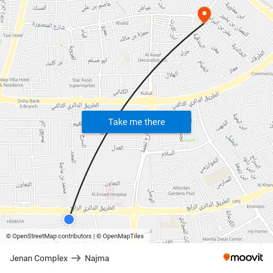 Jenan Complex to Najma map