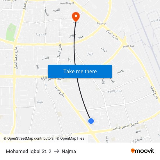 Mohamed Iqbal St. 2 to Najma map