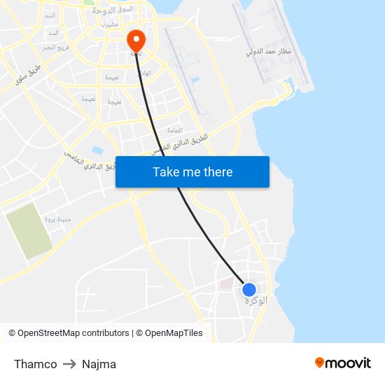 Thamco to Najma map