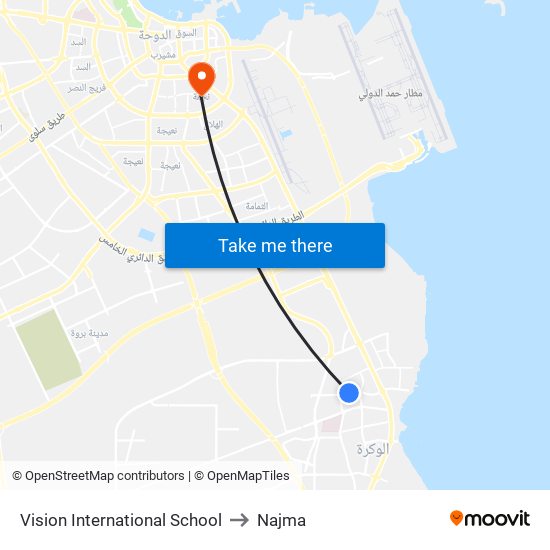 Vision International School to Najma map