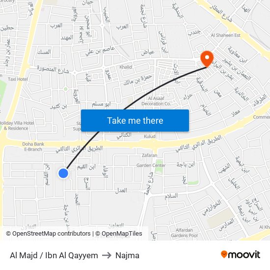 Al Majd / Ibn Al Qayyem to Najma map