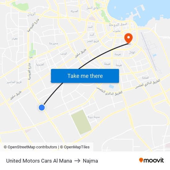 United Motors Cars Al Mana to Najma map