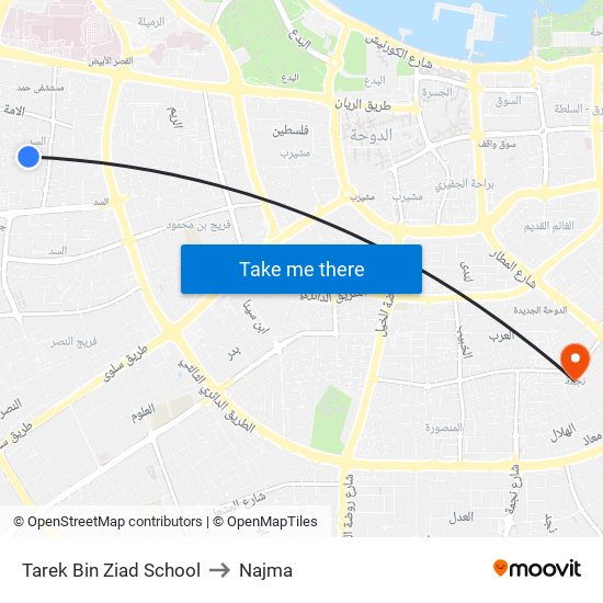 Tarek Bin Ziad School to Najma map