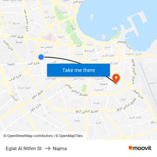 Eglat Al Rithm St. to Najma map