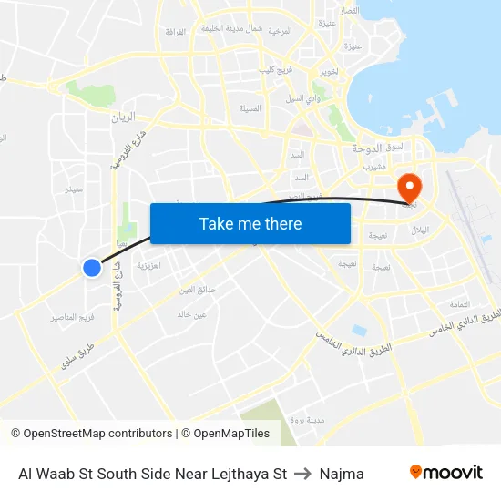 Al Waab St South Side Near Lejthaya St to Najma map