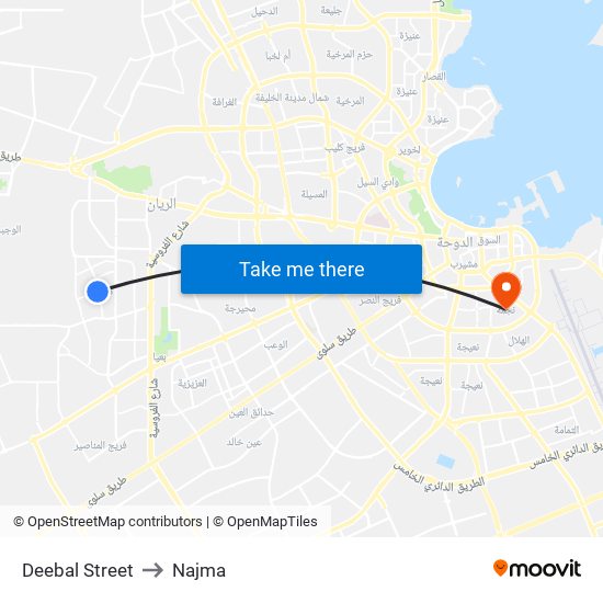 Deebal Street to Najma map