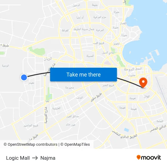 Logic Mall to Najma map