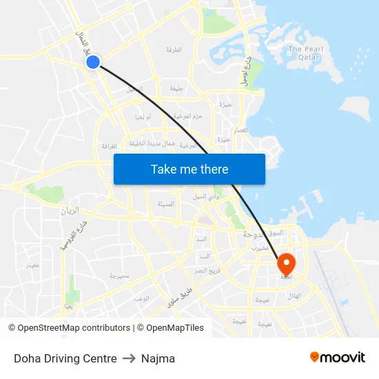 Doha Driving Centre to Najma map