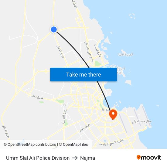 Umm Slal Ali Police Division to Najma map