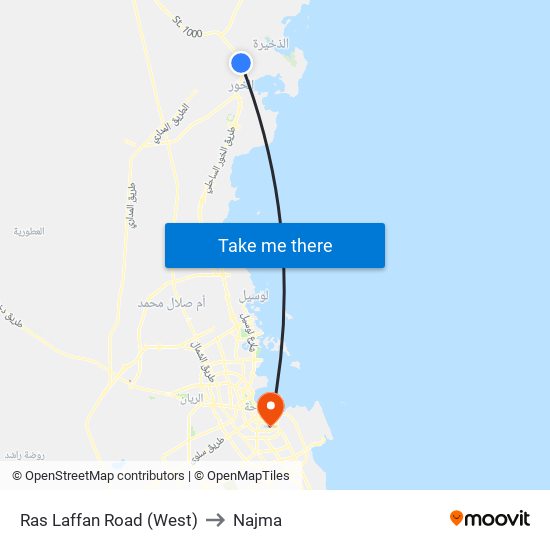 Ras Laffan Road (West) to Najma map