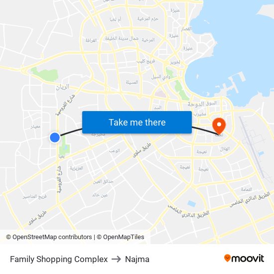 Family Shopping Complex to Najma map