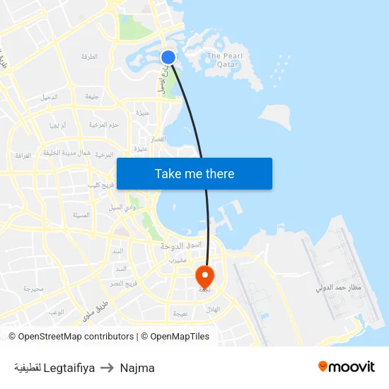 لقطيفية Legtaifiya to Najma map